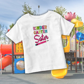 Camiseta Infantil Colorful Kindergarten Sister – First day of school