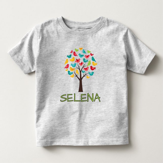 Camiseta Infantil Colorful Tree with Birds (Frente)