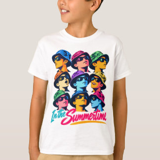 Camiseta Infantil Colorida Pop Art Para o Verão