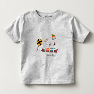 Camiseta Infantil Colorir Train Little Boy Primeiro Nome Choo Choo C