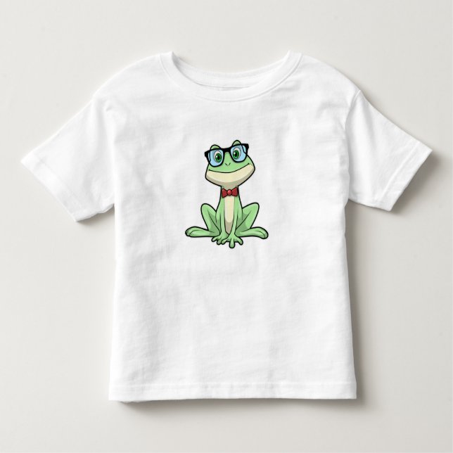 Camiseta Infantil Coluna de Óculos Estudantes do Nerd do sapo (Frente)