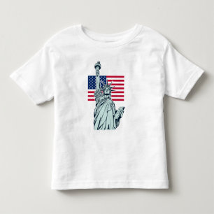 Camiseta infantil com bandeira americana e Lady Li