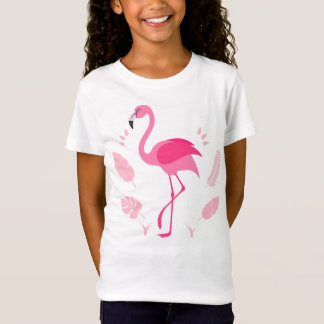 Camiseta infantil com flamingo rosa