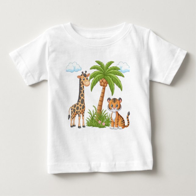 Camiseta infantil com Impressão de bonitinhos de a (Frente)