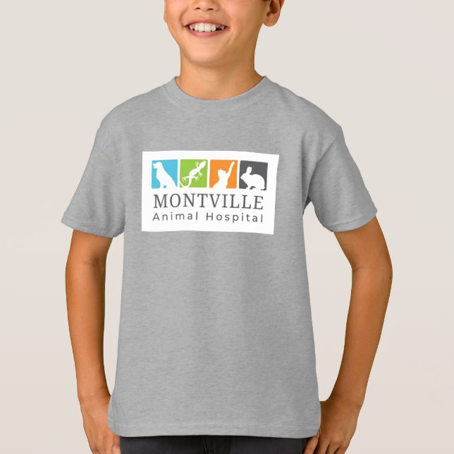 Camiseta infantil com logotipo grande (Frente)