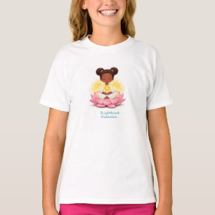 Camiseta infantil com menina no lótus