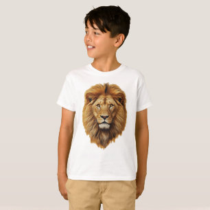 Camiseta Infantil com Rosto de Leão   Blusa de Ani