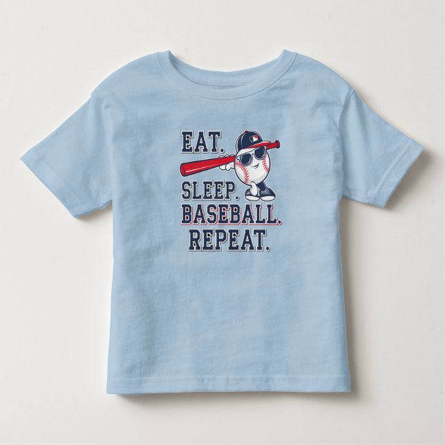 Camiseta Infantil Coma. Durma. Baseball. RepeatT-Shirt (Frente)