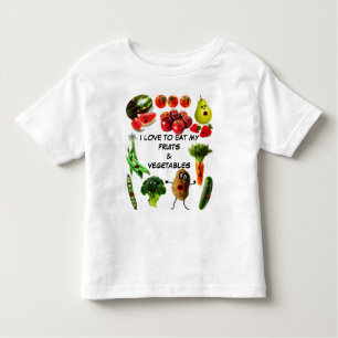 Camiseta Infantil Coma Frutas e vegetais