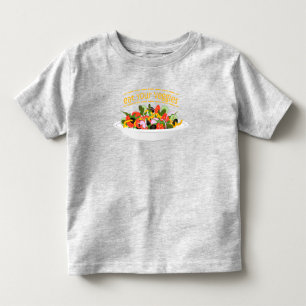 Camiseta Infantil Coma seus vegetais Cite salada fresca misturar tig