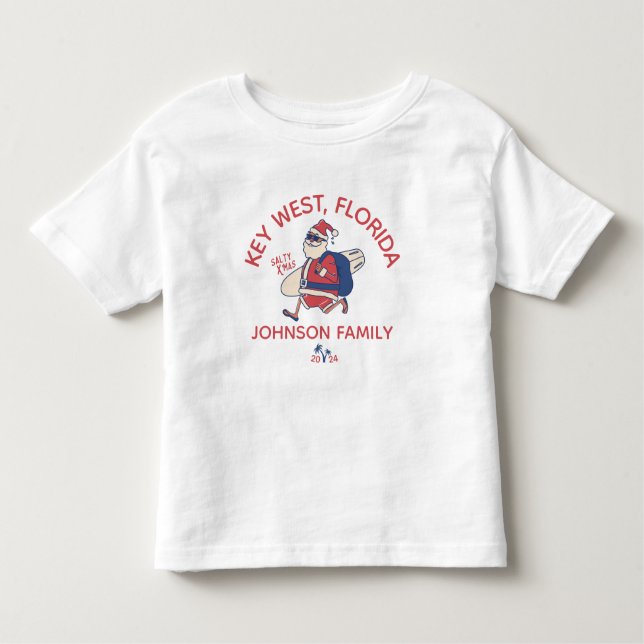 Camiseta Infantil Combinação de Férias de Praia da Família de Natal  (Frente)