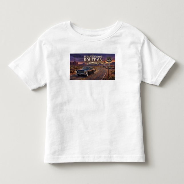 Camiseta Infantil Comemorando 100 Anos: Rota 66  (Frente)
