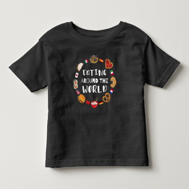 Camiseta Infantil Comendo pelo mundo (Frente)