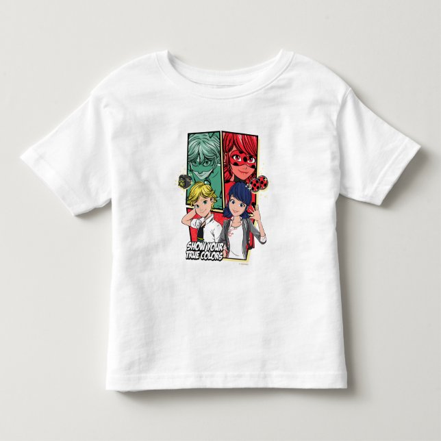 Camiseta Infantil Cômico Milagroso Marinette & Adrien Cores Verdadei (Frente)