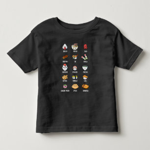 Camiseta Infantil Comida da Ásia Cai Sushi Rice Fish Ramen Lover
