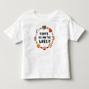 Camiseta Infantil Comidas em todo o mundo