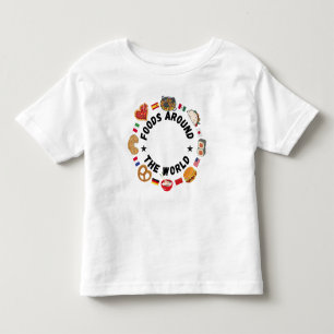 Camiseta Infantil Comidas em todo o mundo