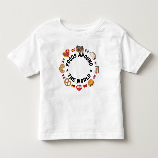 Camiseta Infantil Comidas em todo o mundo (Frente)