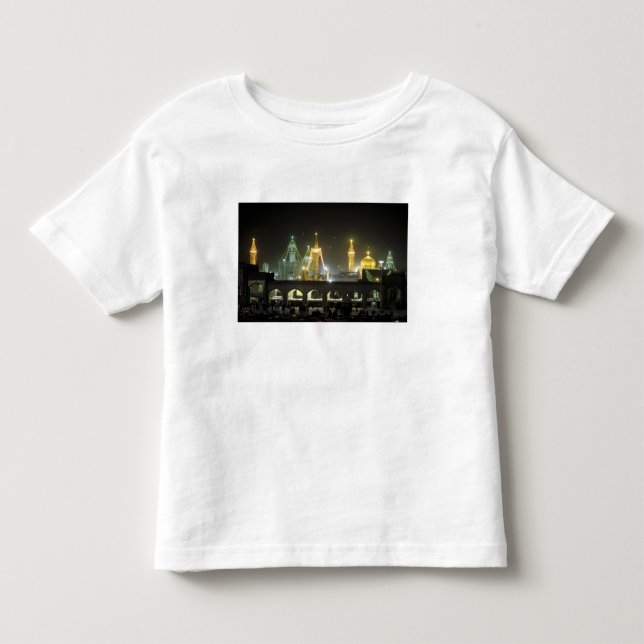 Camiseta Infantil Complexo do Santuário do Imã Reza à noite, Mashhad (Frente)