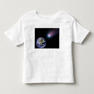 Camiseta Infantil Composto de Digitas de um título do cometa para o