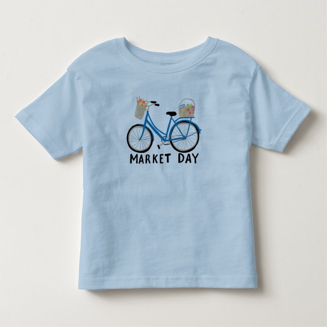 Camiseta Infantil Compro Adorável dos Agricultores de Bicicletas Azu (Frente)