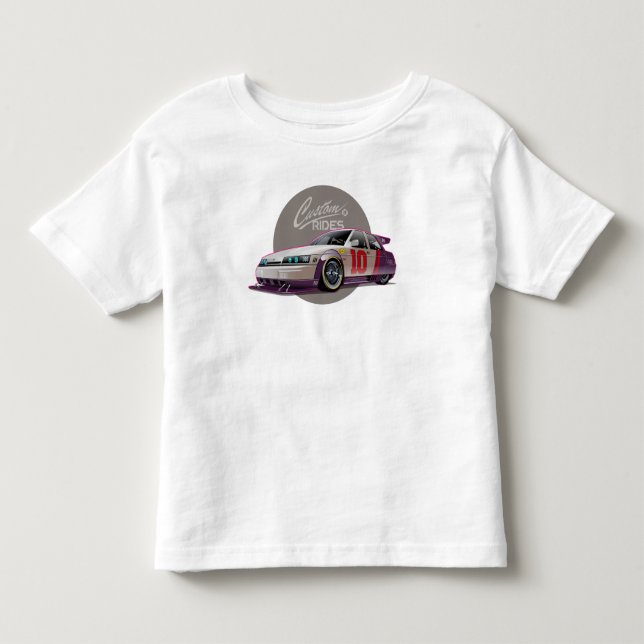 Camiseta Infantil conceito de carro de corrida fictício custom (Frente)