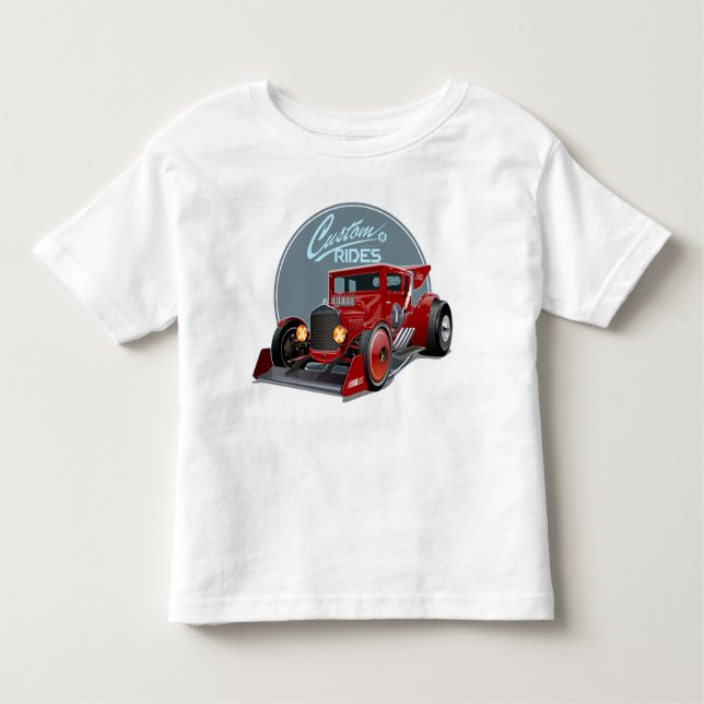 Camiseta Infantil Conceito de carro de retrocorrida personalizado (Frente)