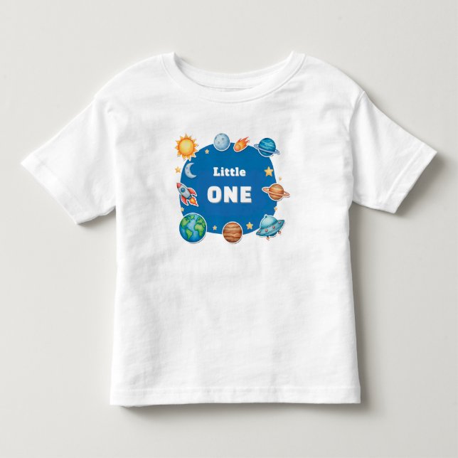 Camiseta Infantil Conjunto de Clipart de Círculo Espacial (Frente)