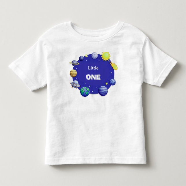 Camiseta Infantil Conjunto de Clipart de Círculo Espacial (Frente)
