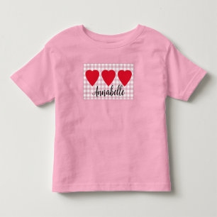 Camiseta Infantil Conjunto de Coração de São Valentim para Meninas c