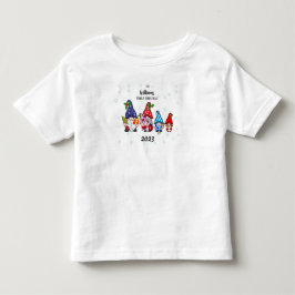 Camiseta Infantil Conjunto de Gnome Personalizado para Família de Cr
