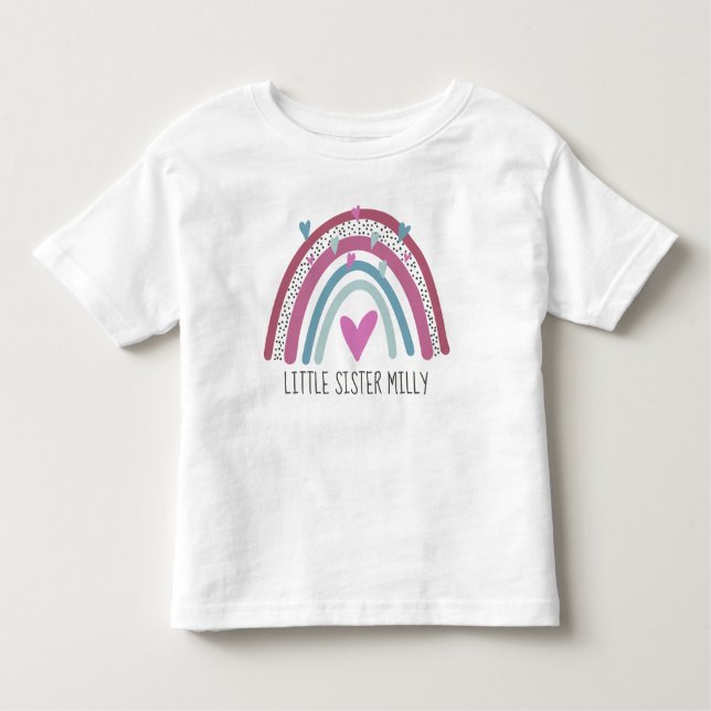 Camiseta Infantil Conjunto de roupa combinando da IRMÃzinha Arco-íri (Frente)