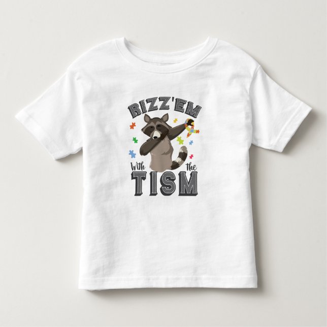 Camiseta Infantil Consciência Autismo Rizz'em com o Oposição do Tism (Frente)