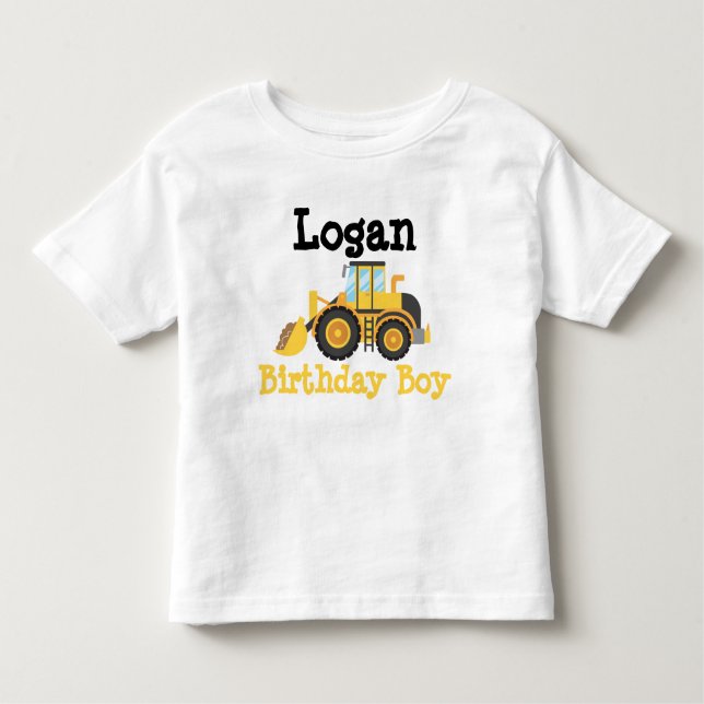 Camiseta Infantil Construção Birthday Toddler T-shirt (Frente)