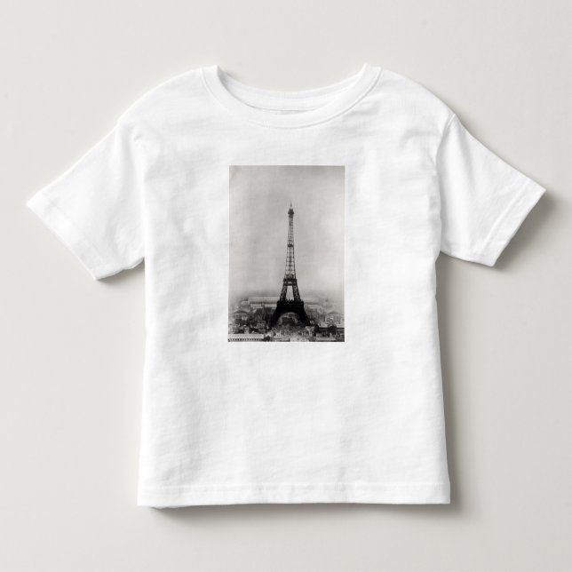 Camiseta Infantil Construção da torre Eiffel (Frente)