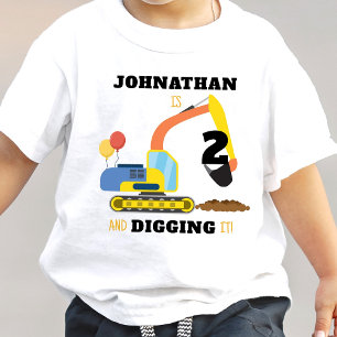 Camiseta Infantil Construção de 2º Aniversário
