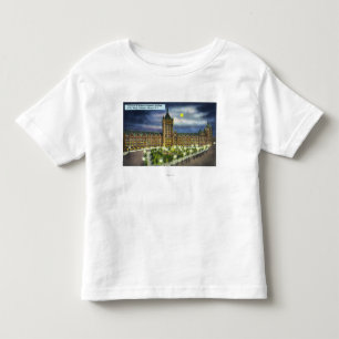 Camiseta Infantil Construção de Delaware e de Hudson Co. na noite