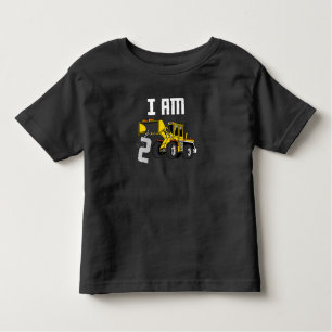 Camiseta Infantil Construção de escavador de segundo aniversário com