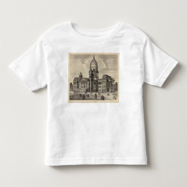 Camiseta Infantil Construção do Capitólio do estado, Springfield, (Frente)