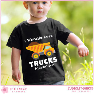 Camiseta Infantil Construção Personalizada de Caminhão Basculante