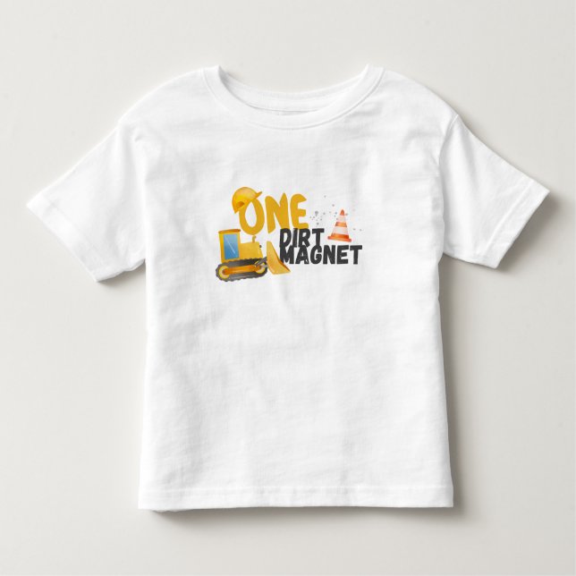 Camiseta Infantil Construção, primeiro aniversario de caminhão (Frente)