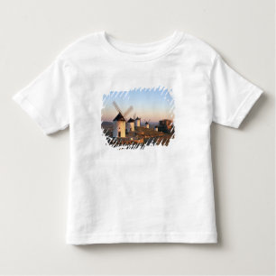 Camiseta Infantil Consuegra, La Mancha, Espanha, moinhos de vento