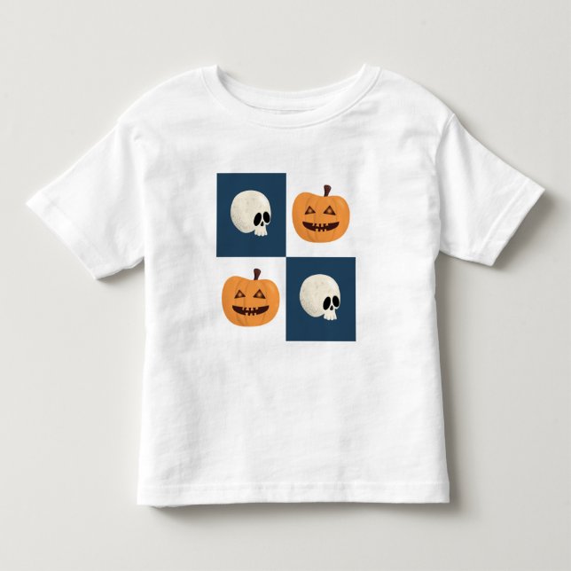 Camiseta Infantil Controlo de Skulls e de Pumpkins (Frente)