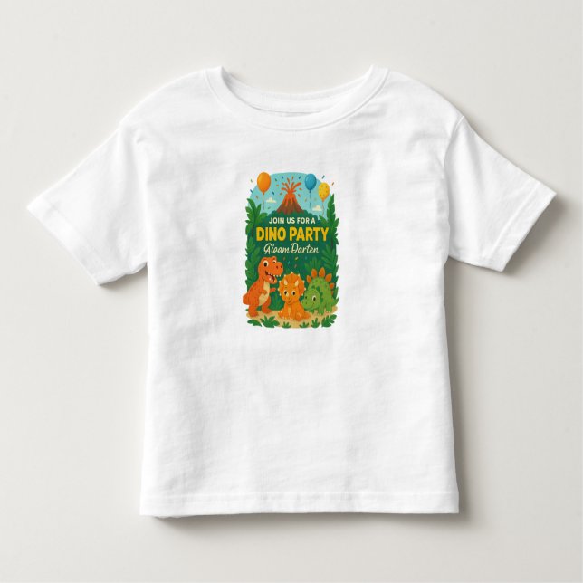 Camiseta Infantil Convite ao aniversário de criança - Datas do Parti (Frente)
