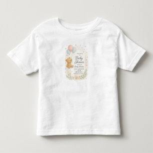 Camiseta Infantil Convite para Chás de fraldas Bonitos - Urso de Ted