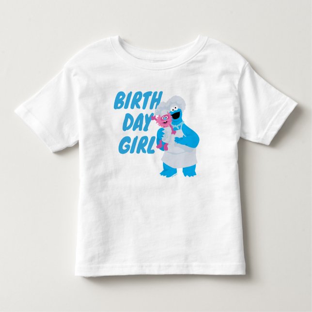 Camiseta Infantil Cookie Monster & Gonger Birthday Girl (Frente)
