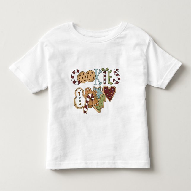 Camiseta Infantil Cookies para Papais noeis e presentes (Frente)
