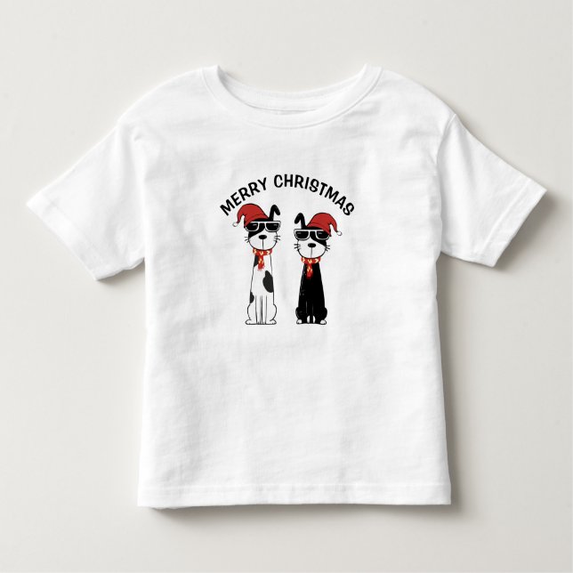 Camiseta Infantil Cool Dog Merry Christmas (Frente)