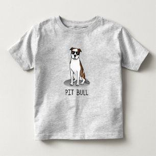Camiseta Infantil Cool Pit Bull and Sunglasses (lt brindle white 3)