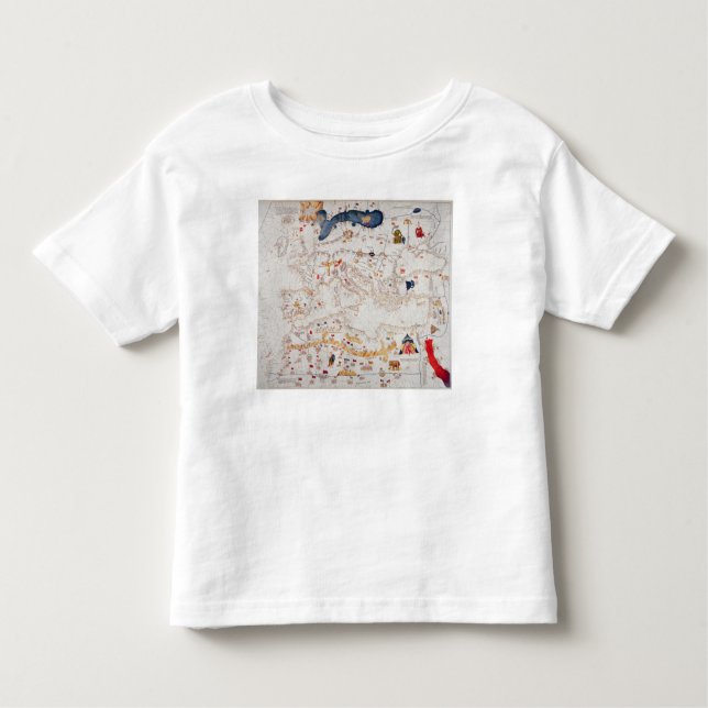 Camiseta Infantil Cópia do mapa Catalan de Europa, Norte de África (Frente)